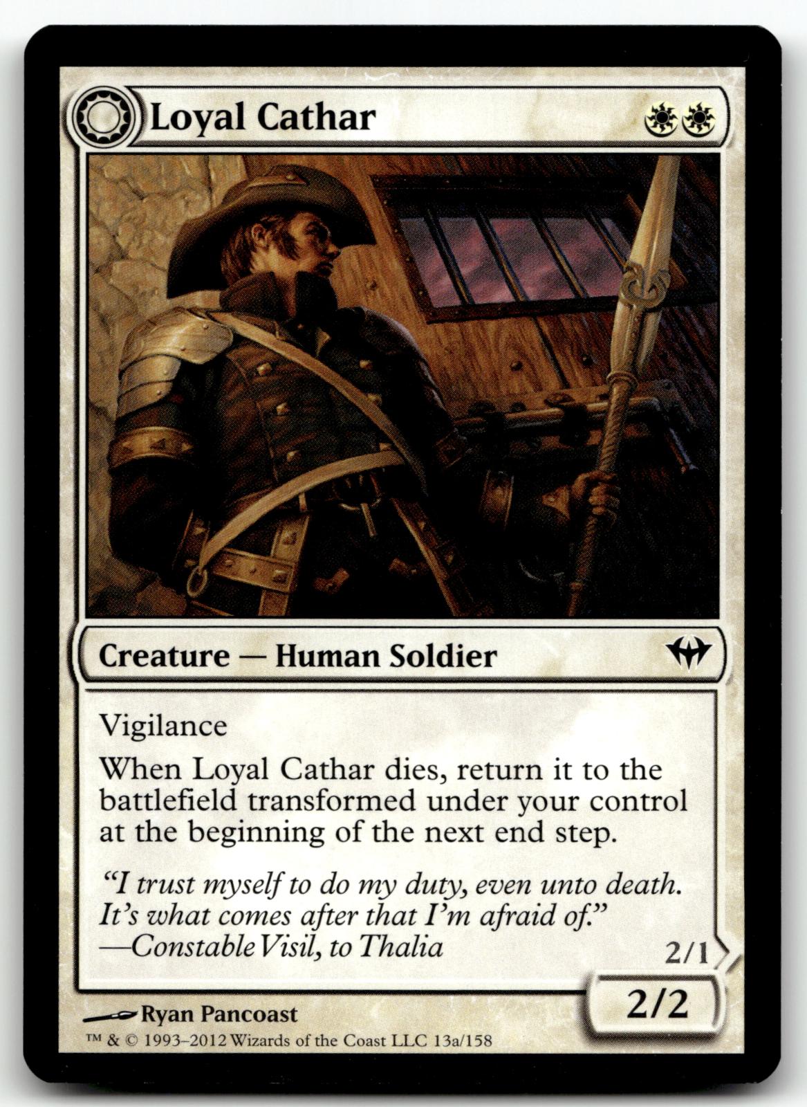 Loyal Cathar 13 Common Dark Ascension Magic: The Gathering Near Mint
