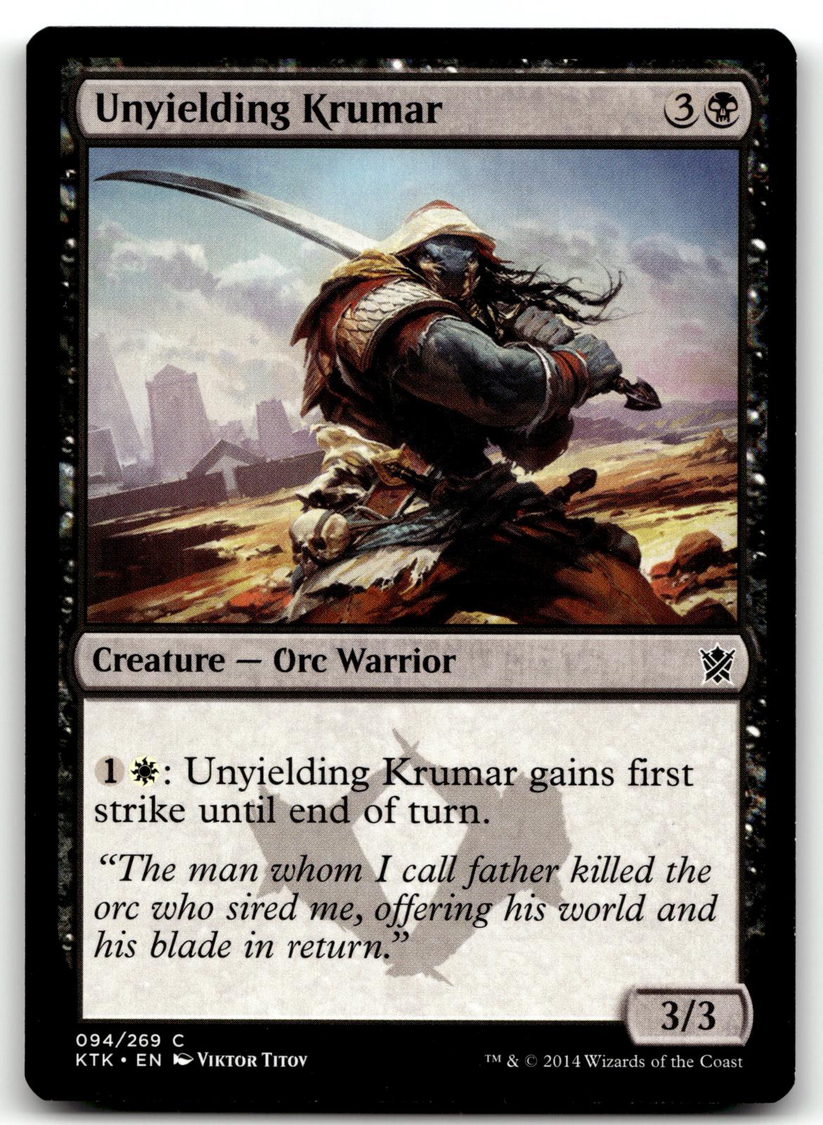 Unyielding Krumar 94 Common Khans of Tarkir Magic: The Gathering Near Mint
