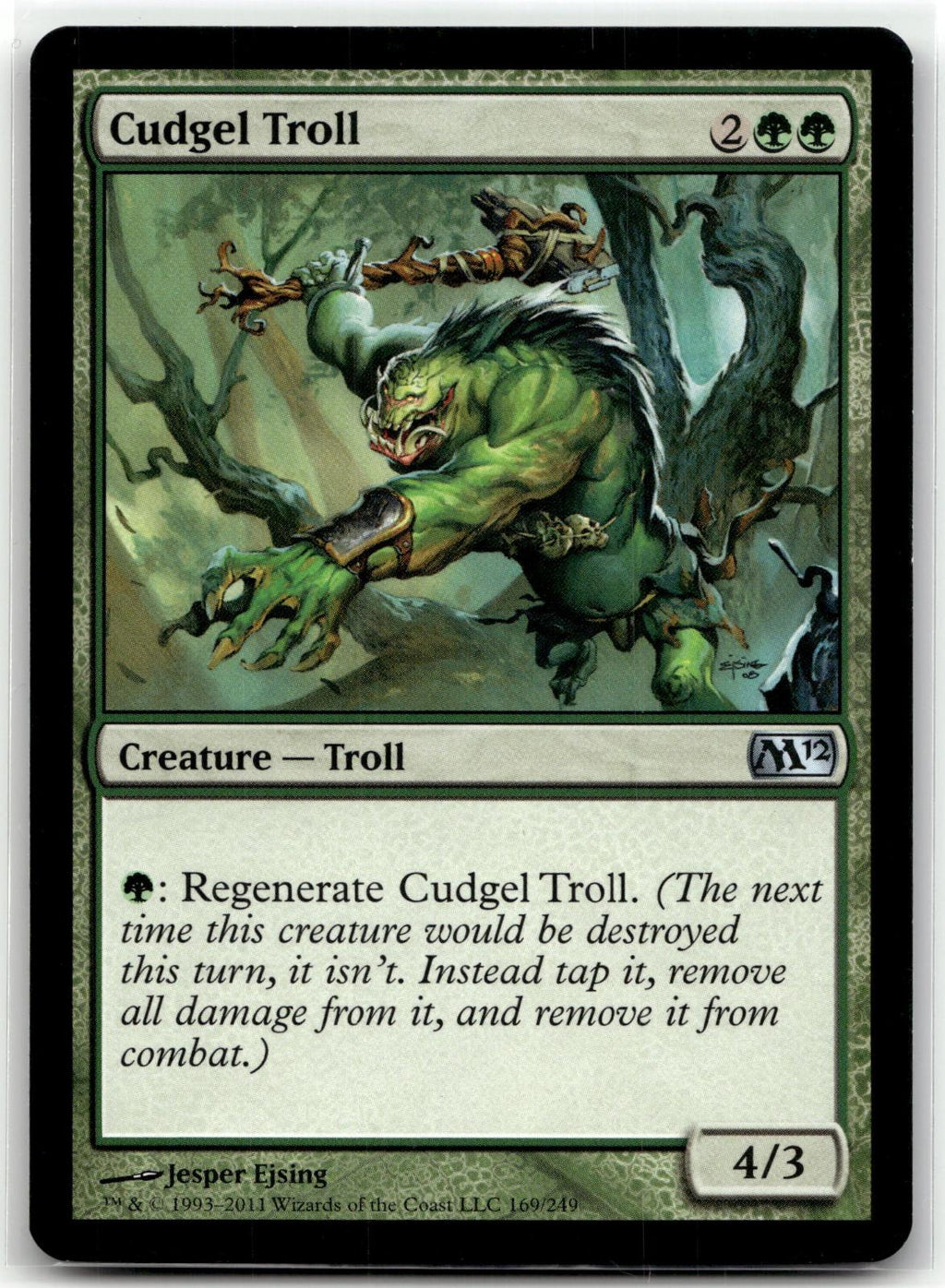 Cudgel Troll 169 Uncommon Magic 2012 (M12) Magic: The Gathering Near Mint