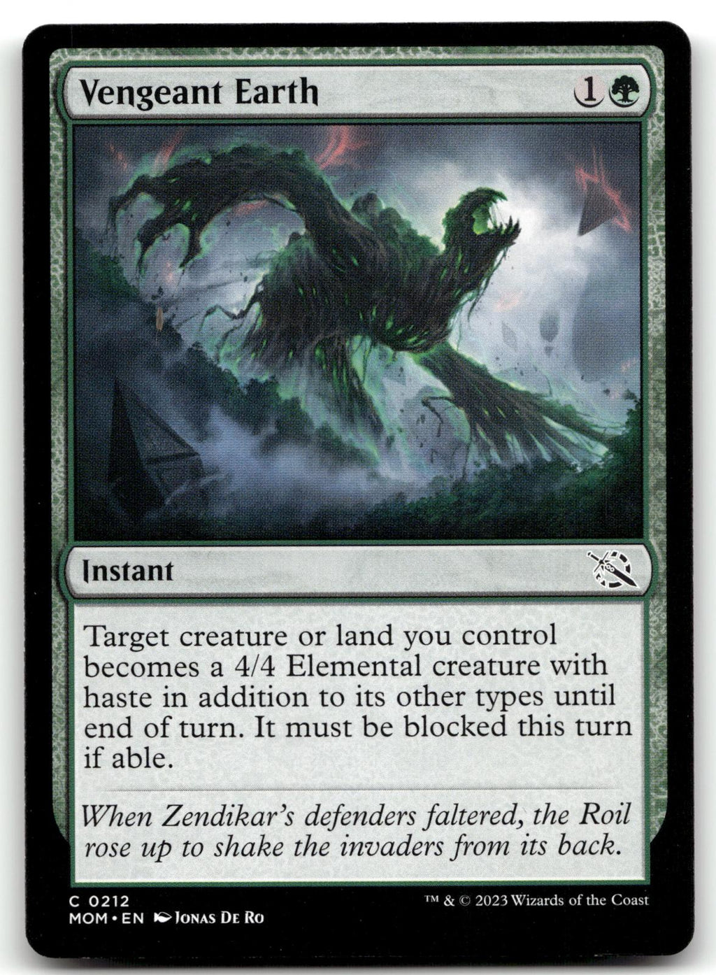 Vengeant Earth 212 Common March of the Machine Magic: The Gathering Near Mint