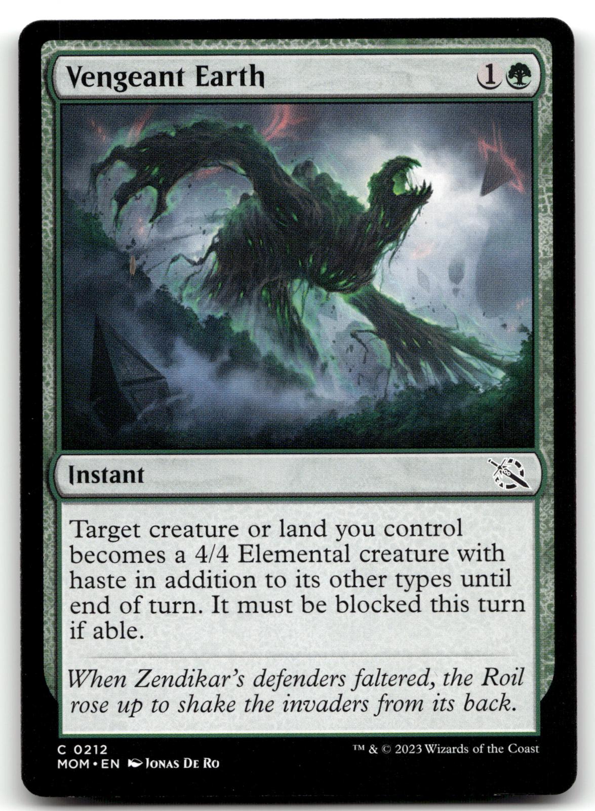 Vengeant Earth 212 Common March of the Machine Magic: The Gathering Near Mint