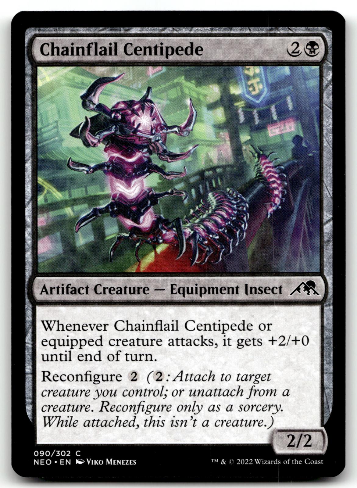 Chainflail Centipede 90 Common Kamigawa: Neon Dynasty Magic: The Gathering NM