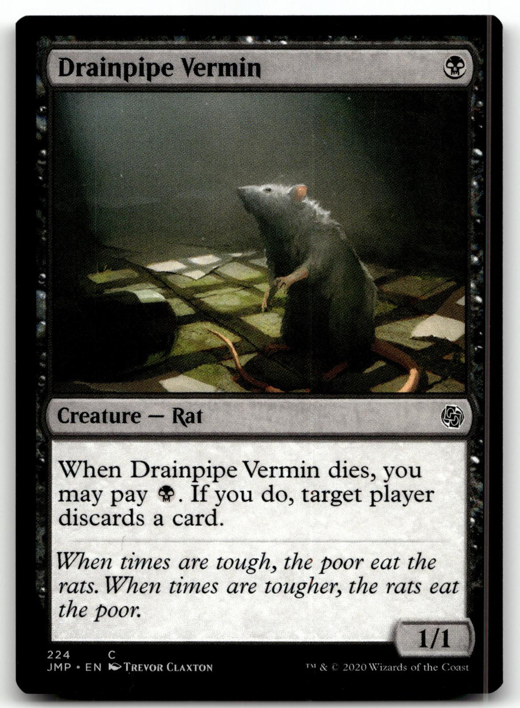 Drainpipe Vermin 224 Common Jumpstart Magic: The Gathering Near Mint