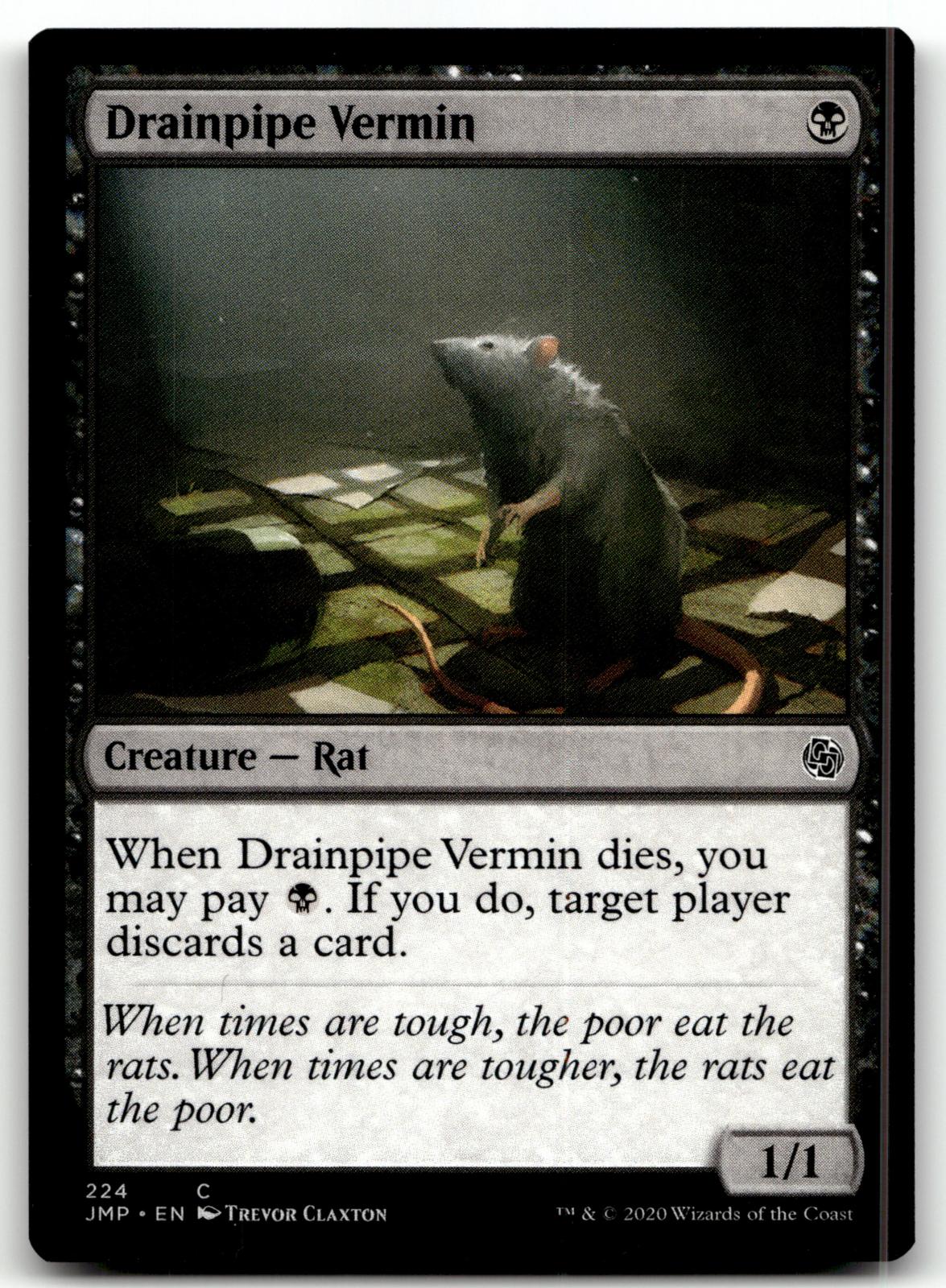 Drainpipe Vermin 224 Common Jumpstart Magic: The Gathering Near Mint