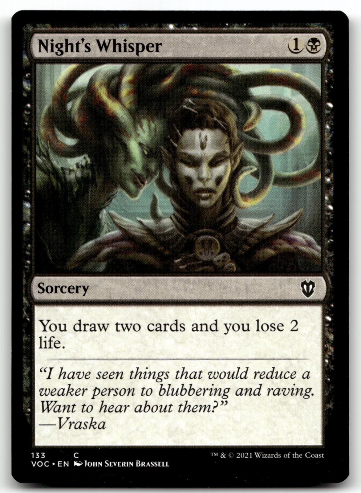 Night's Whisper 133 Commander: Innistrad: Crimson Vow Magic: The Gathering NM