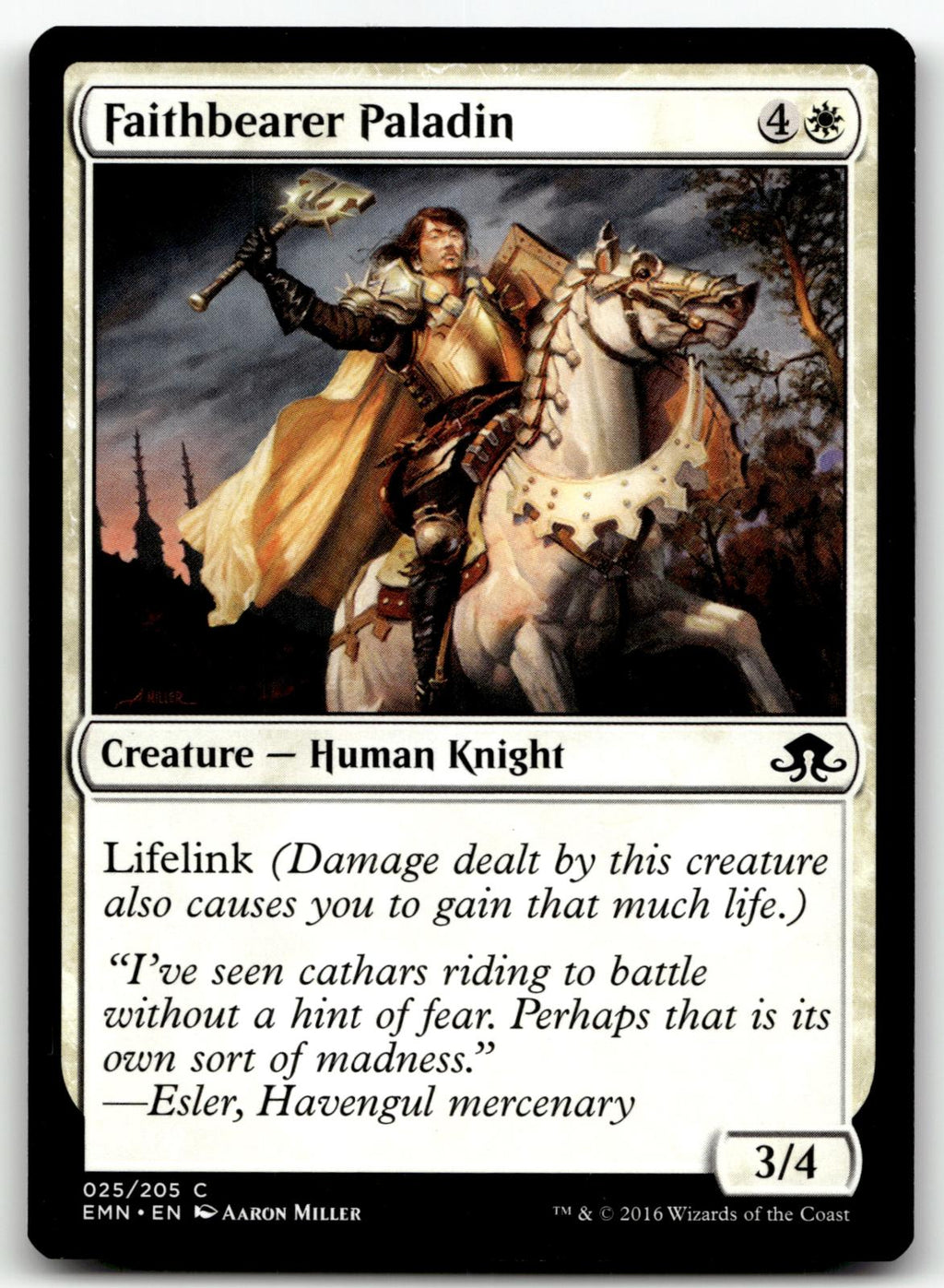 Faithbearer Paladin 25 Common Eldritch Moon Magic: The Gathering Near Mint