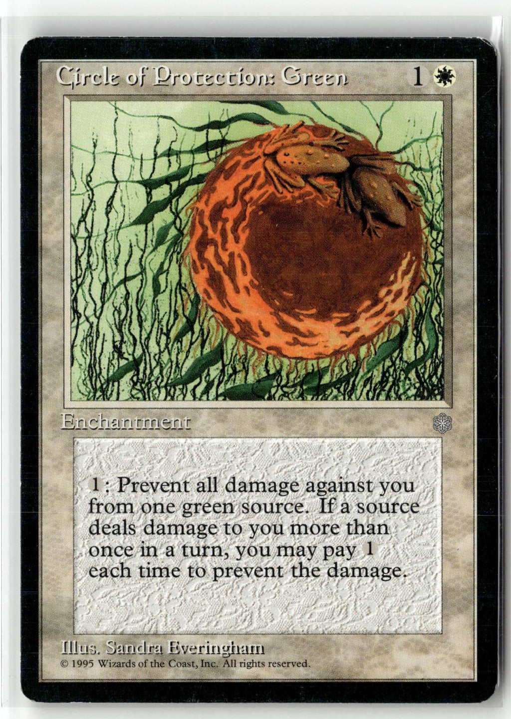 Circle of Protection: Green Common Ice Age Magic: The Gathering Near Mint