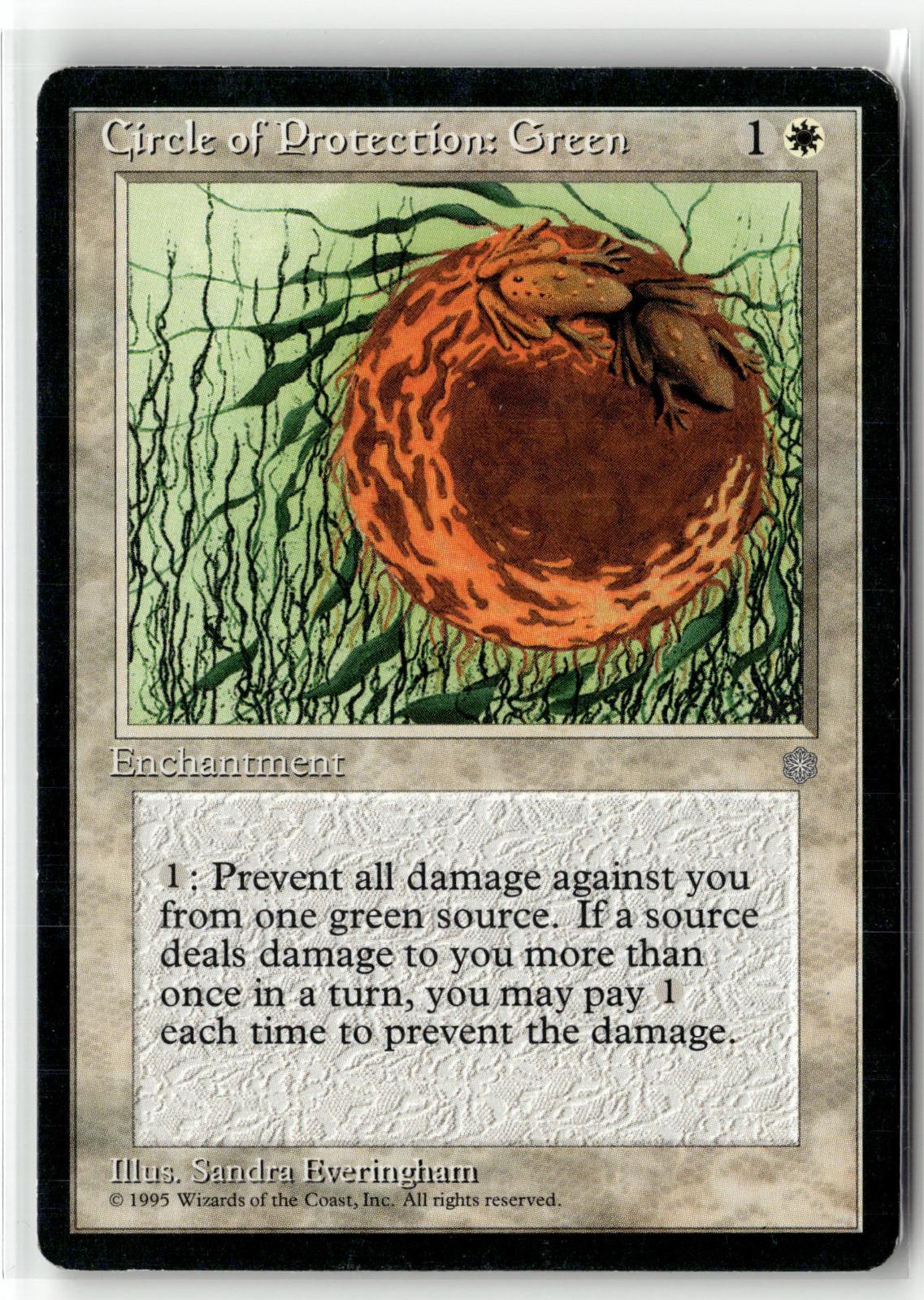 Circle of Protection: Green Common Ice Age Magic: The Gathering Near Mint