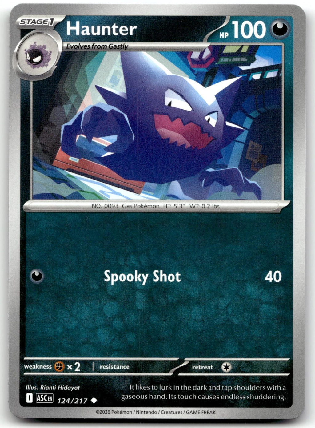 Haunter 124/217 Uncommon Ascended Heroes Pokemon Near Mint
