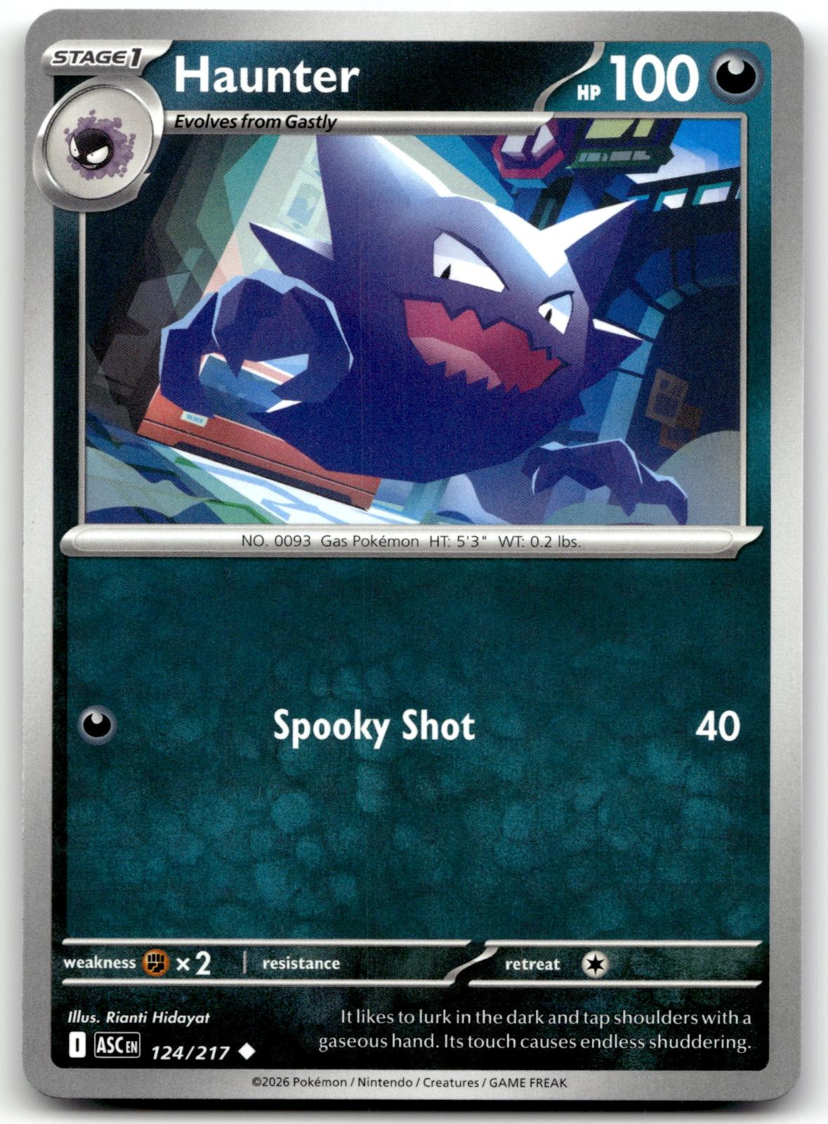 Haunter 124/217 Uncommon Ascended Heroes Pokemon Near Mint