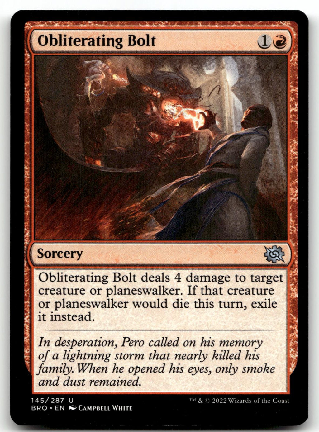 Obliterating Bolt 145 Uncommon The Brothers' War Magic: The Gathering Near Mint