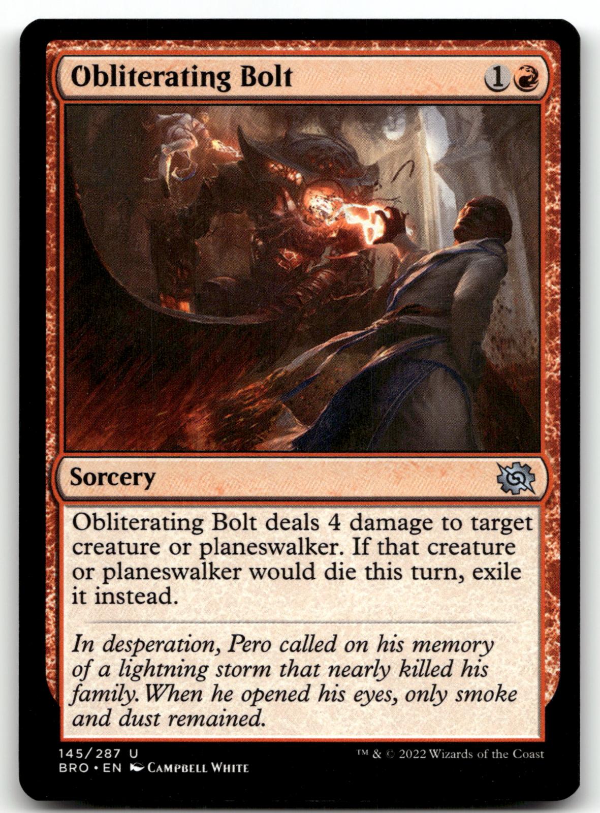 Obliterating Bolt 145 Uncommon The Brothers' War Magic: The Gathering Near Mint
