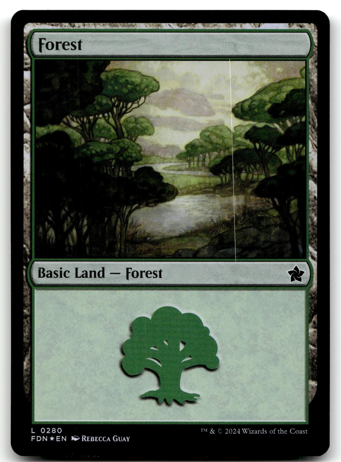 Forest (0280) 280 Land Foundations Magic: The Gathering Foil Near Mint