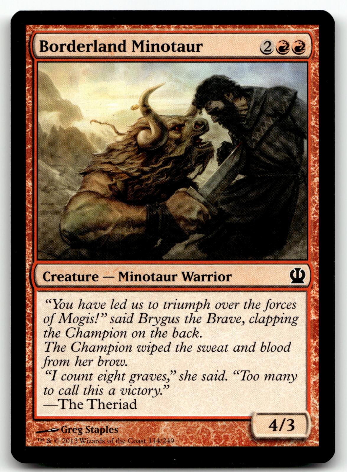 Borderland Minotaur 114 Common Theros Magic: The Gathering Near Mint