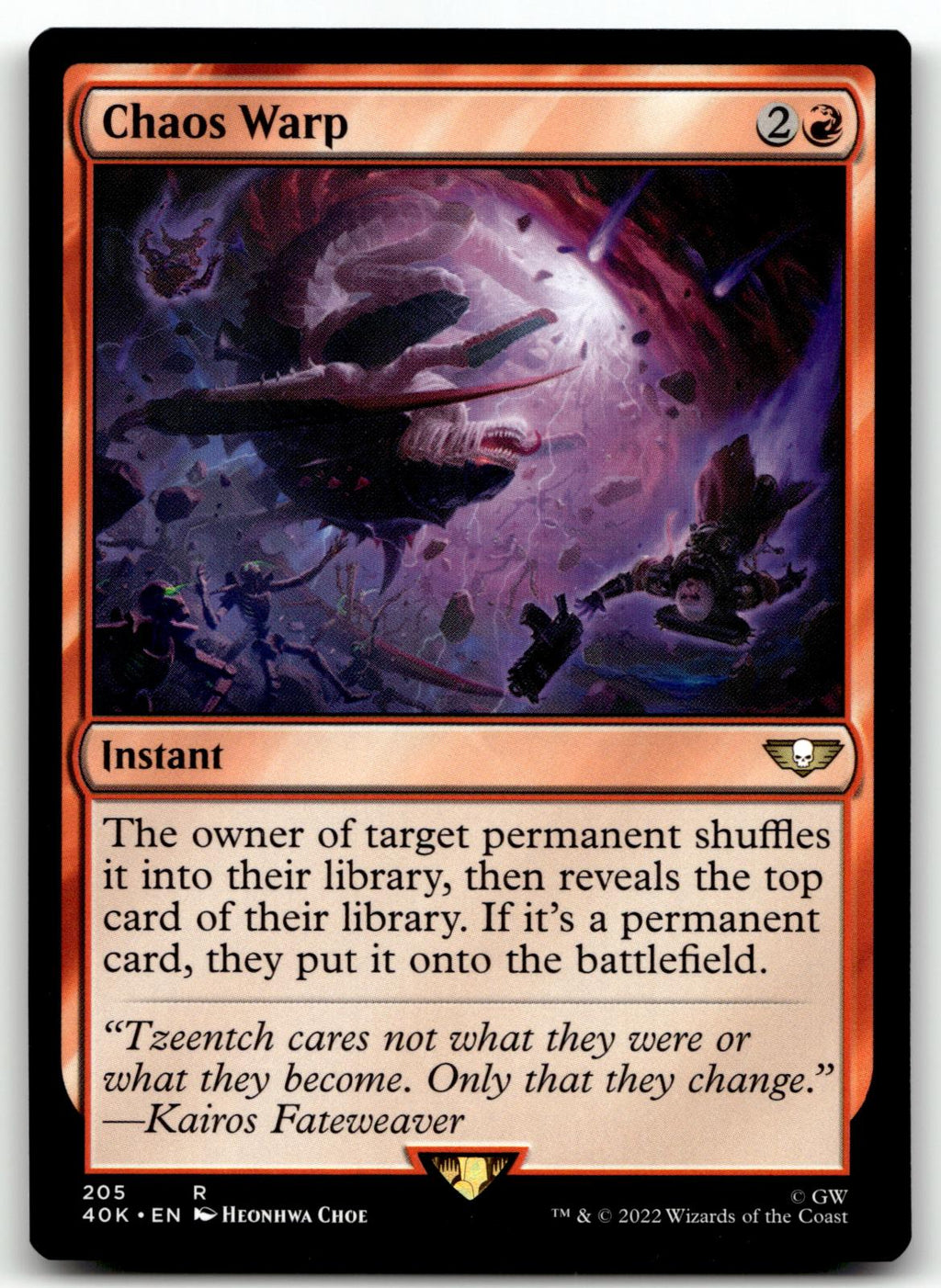 Chaos Warp 205 Rare Universes Beyond: Warhammer 40,000 Magic: The Gathering NM
