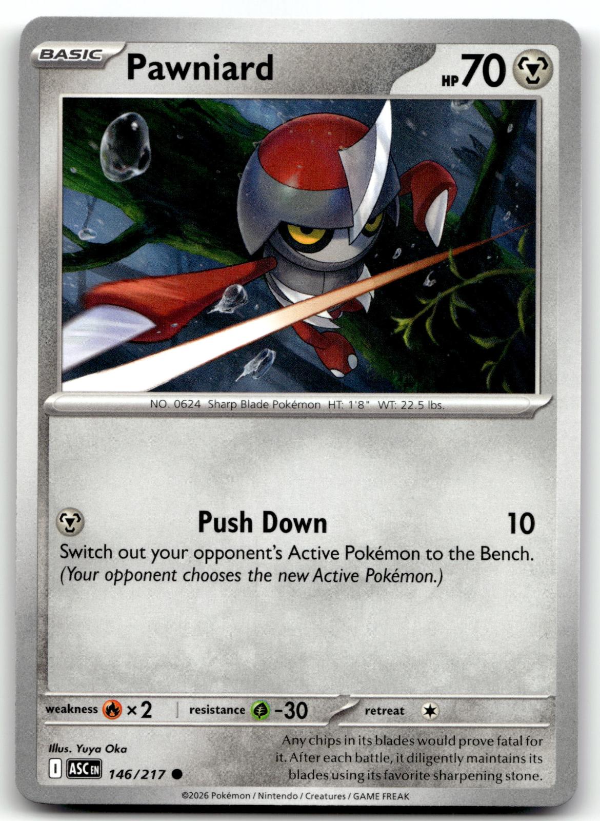 Pawniard 146/217 Common Ascended Heroes Pokemon Near Mint