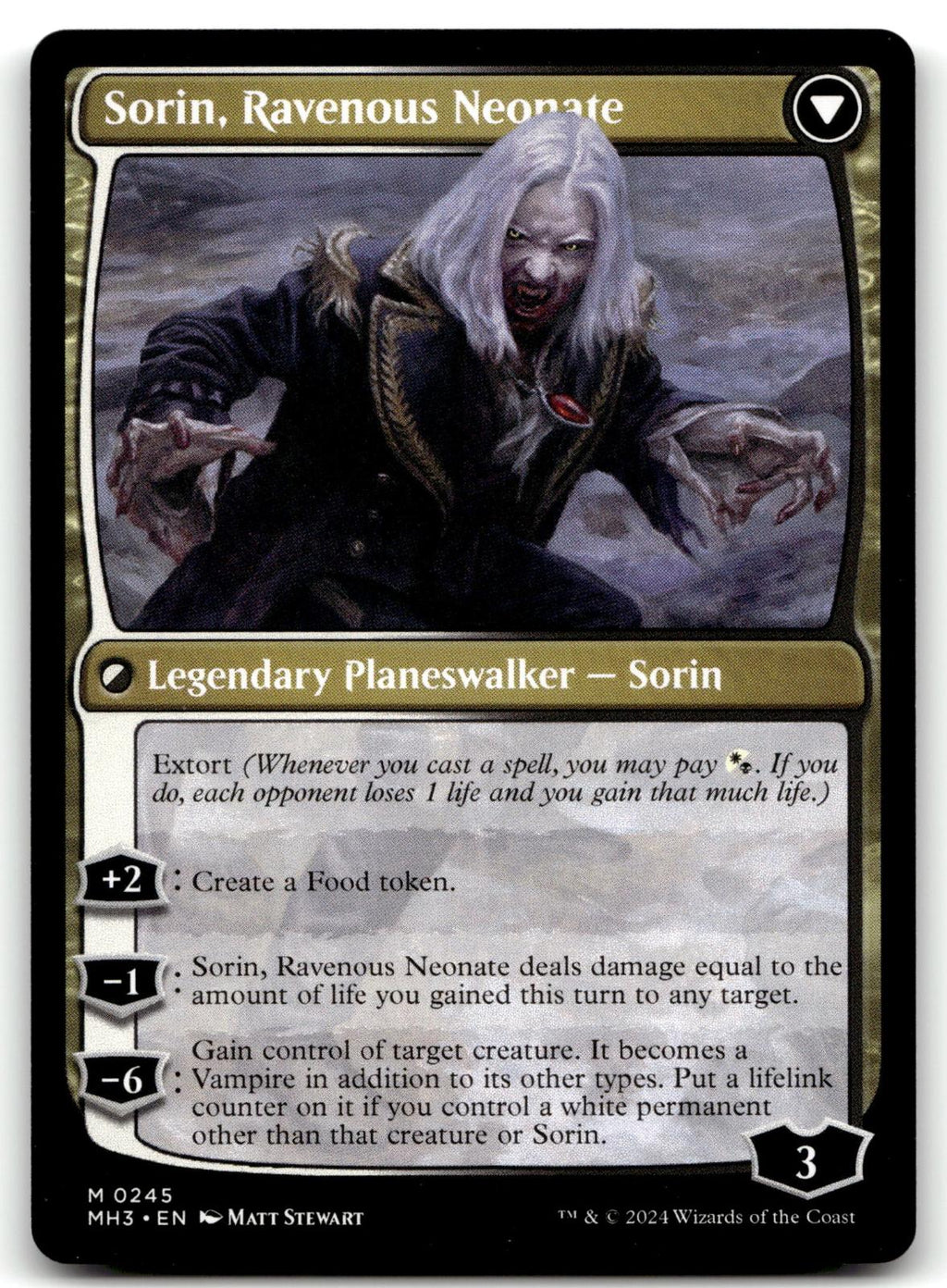 Sorin of House Markov 245 Mythic Modern Horizons 3 Magic: The Gathering NM