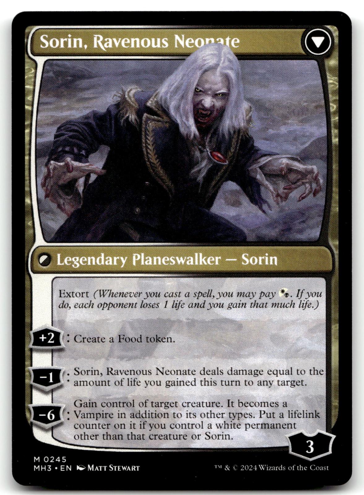 Sorin of House Markov 245 Mythic Modern Horizons 3 Magic: The Gathering NM