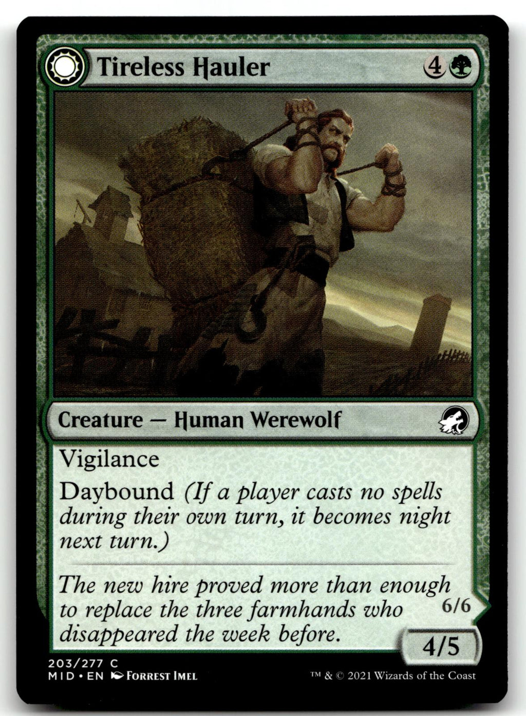 Tireless Hauler 203 Common Innistrad: Midnight Hunt Magic: The Gathering NM