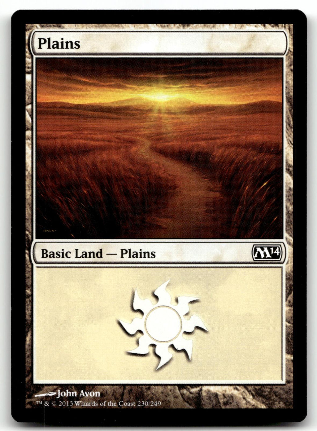Plains (230) 230 Land Magic 2014 (M14) Magic: The Gathering Near Mint