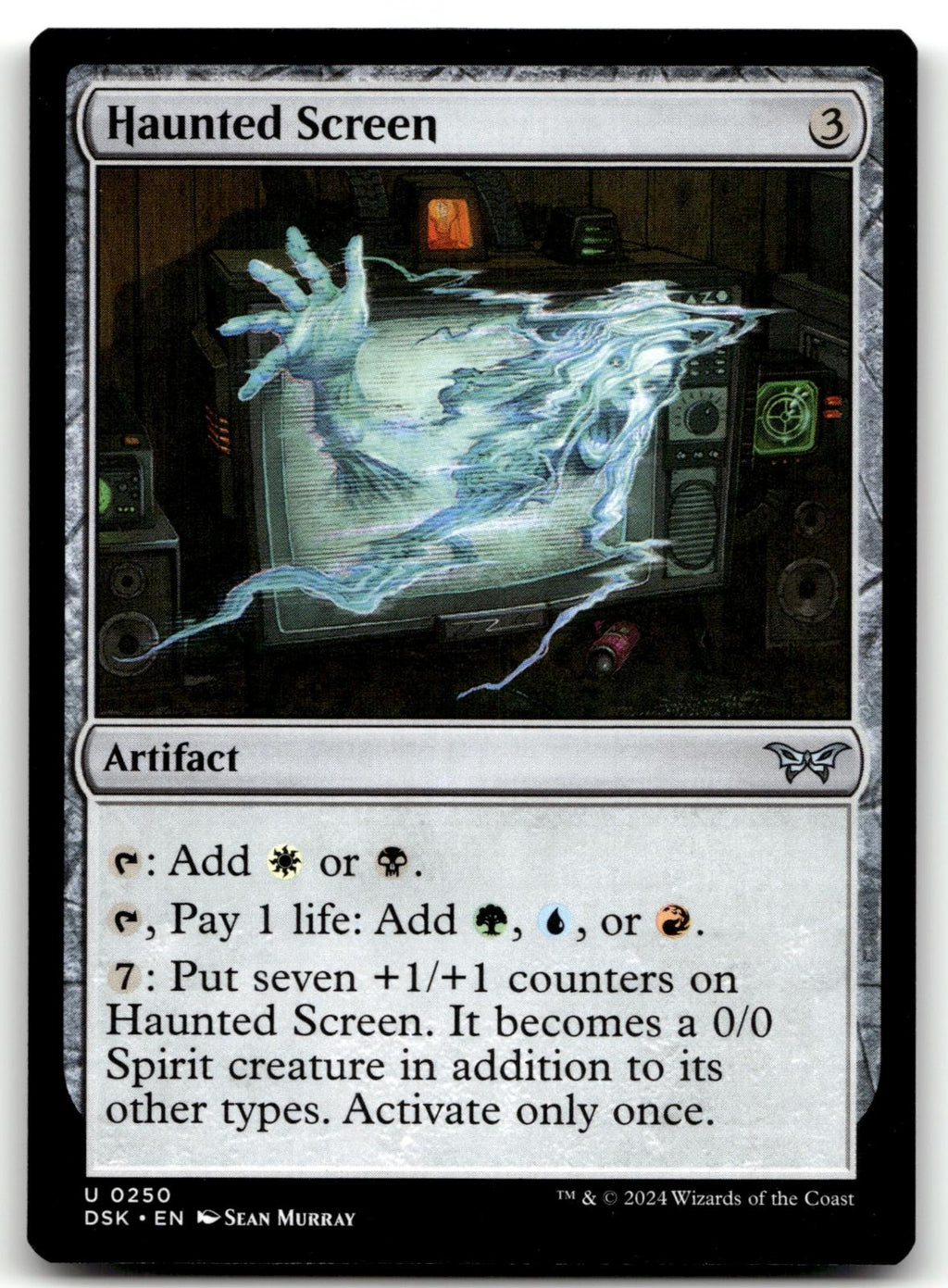 Haunted Screen 250 Uncommon Duskmourn: House of Horror Magic: The Gathering NM