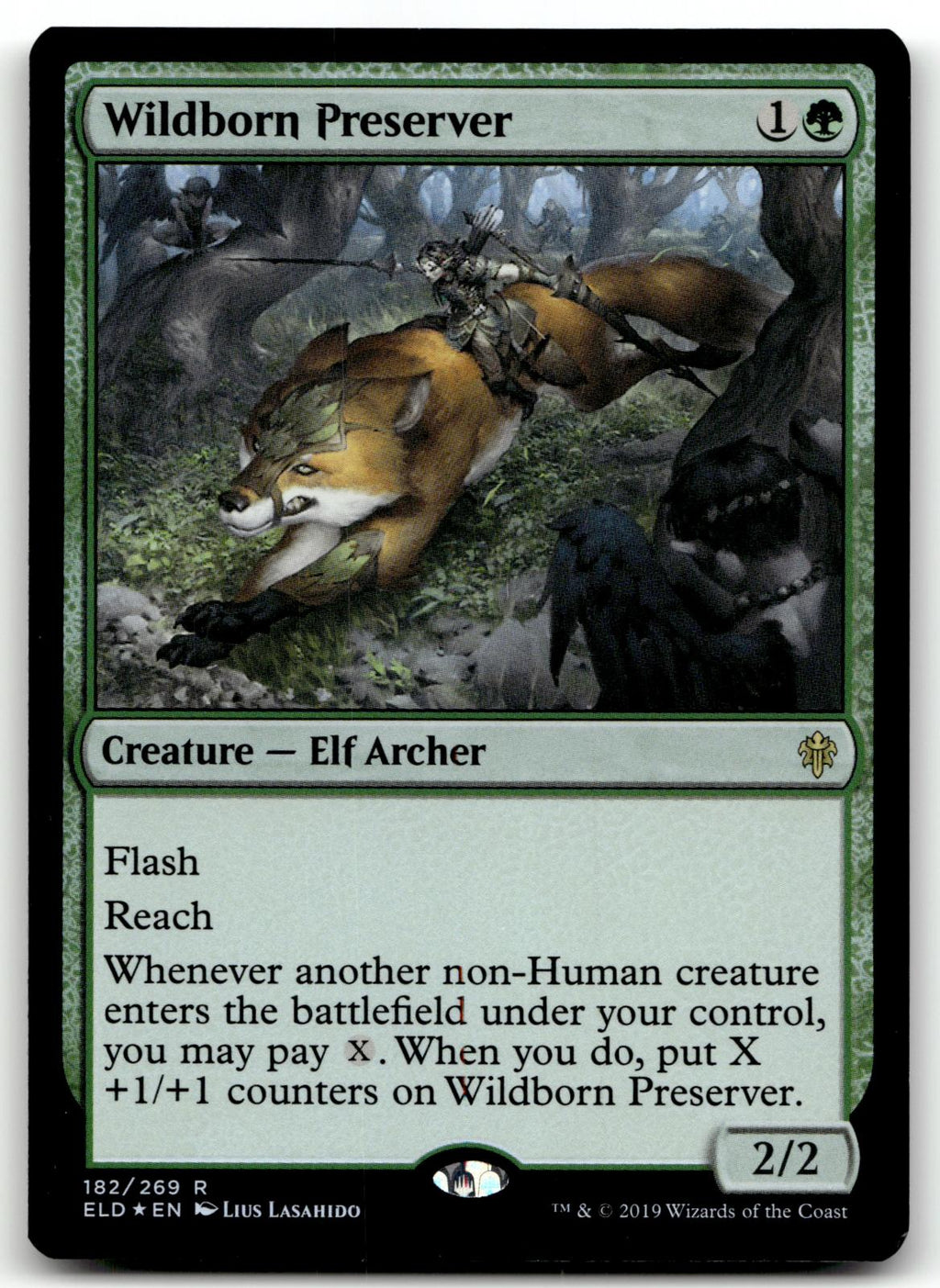 Wildborn Preserver 182 Rare Throne of Eldraine Magic: The Gathering Foil NM