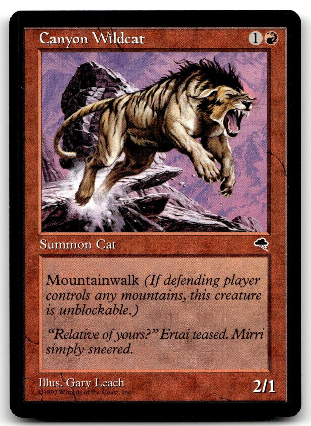 Canyon Wildcat 167 Common Tempest Magic: The Gathering Near Mint