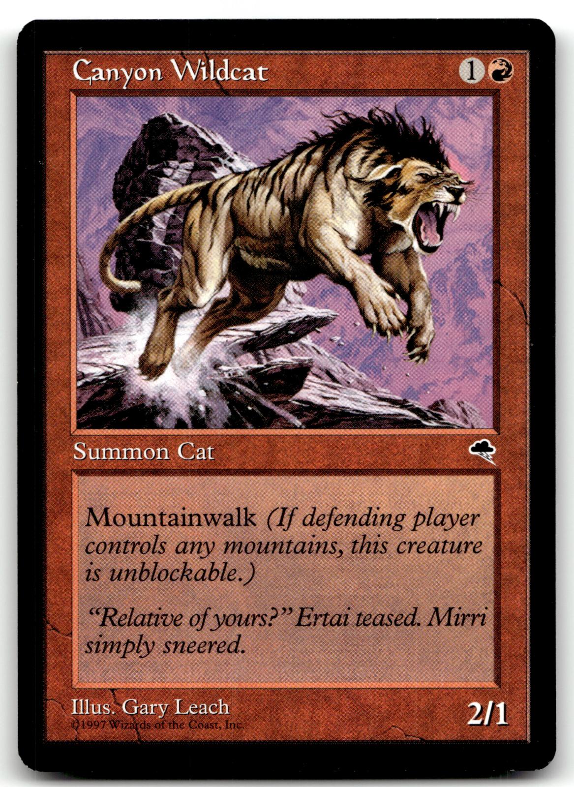 Canyon Wildcat 167 Common Tempest Magic: The Gathering Near Mint