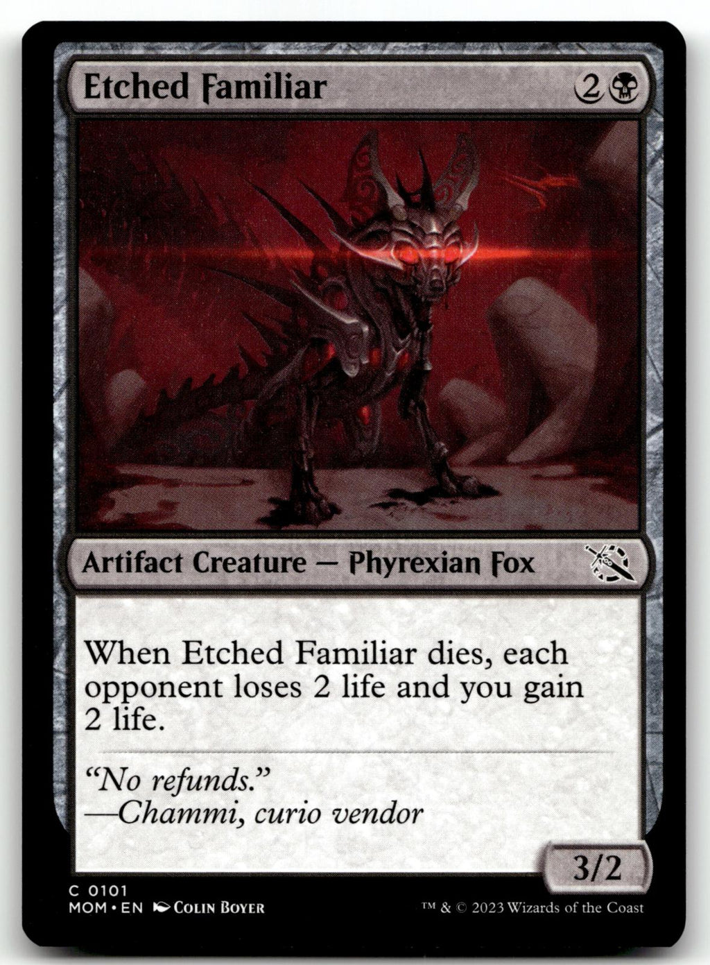Etched Familiar 101 Common March of the Machine Magic: The Gathering Near Mint