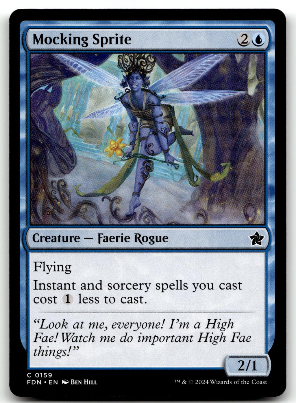 Mocking Sprite 159 Common Foundations Magic: The Gathering Near Mint