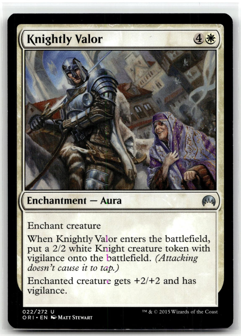 Knightly Valor 22 Uncommon Magic Origins Magic: The Gathering Near Mint