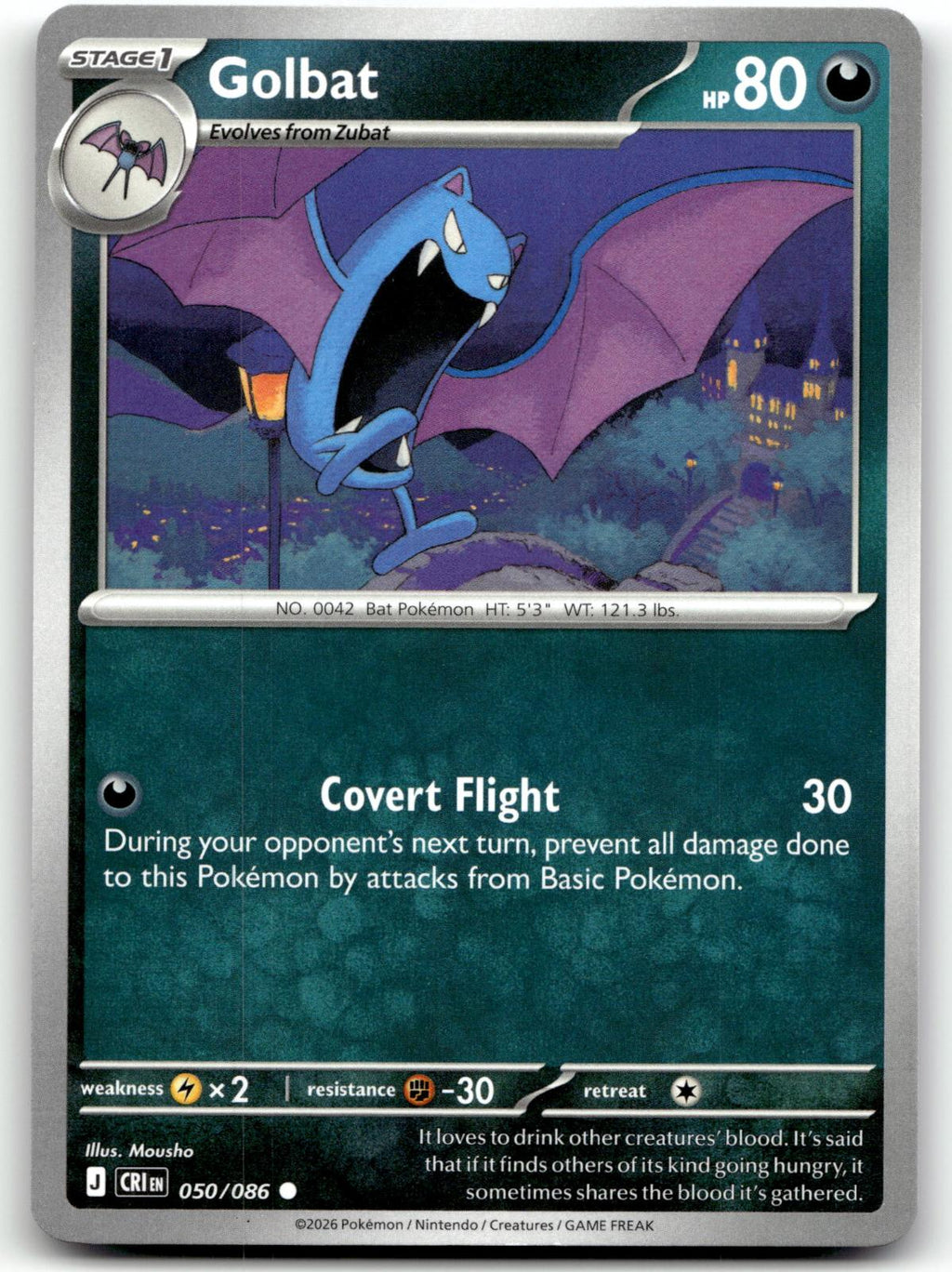 Golbat 050/086 Common Chaos Rising Pokemon Near Mint