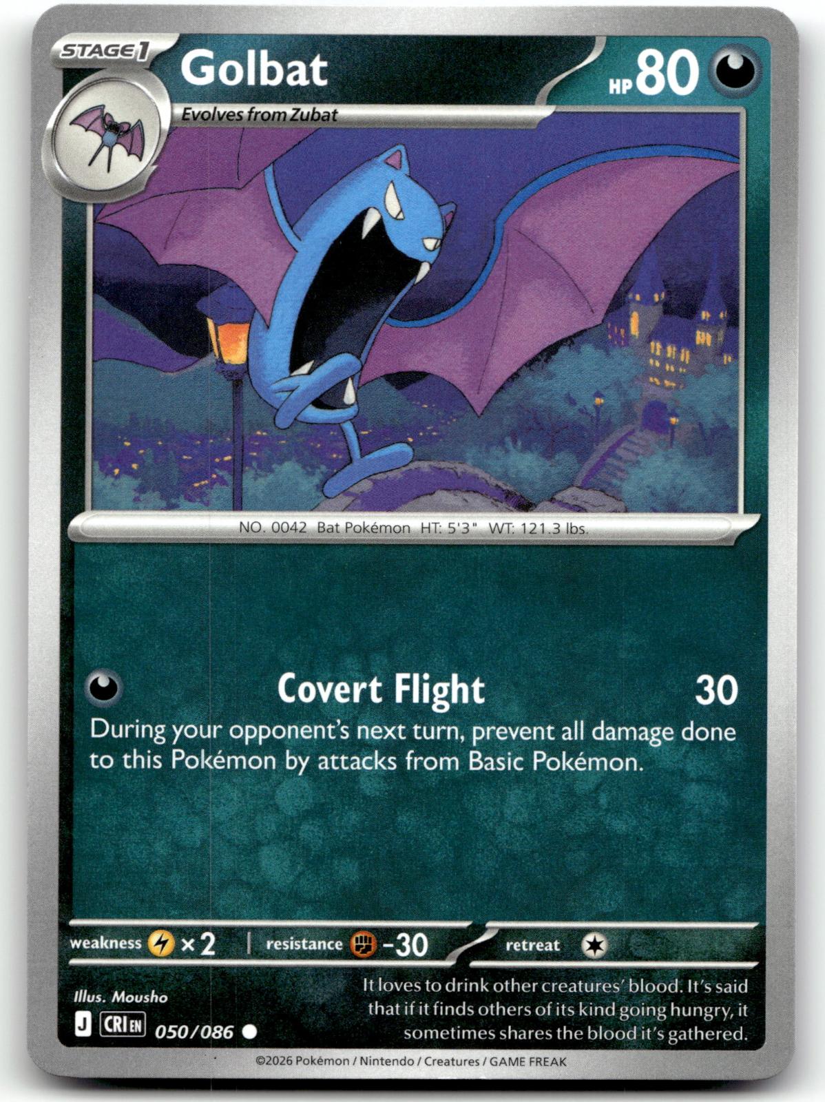Golbat 050/086 Common Chaos Rising Pokemon Near Mint