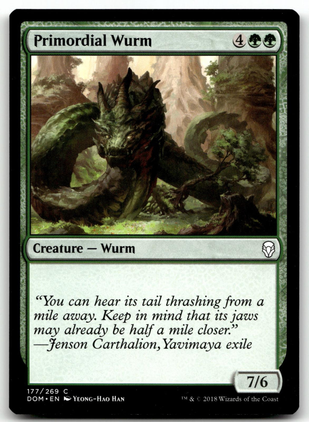 Primordial Wurm 177 Common Dominaria Magic: The Gathering Near Mint
