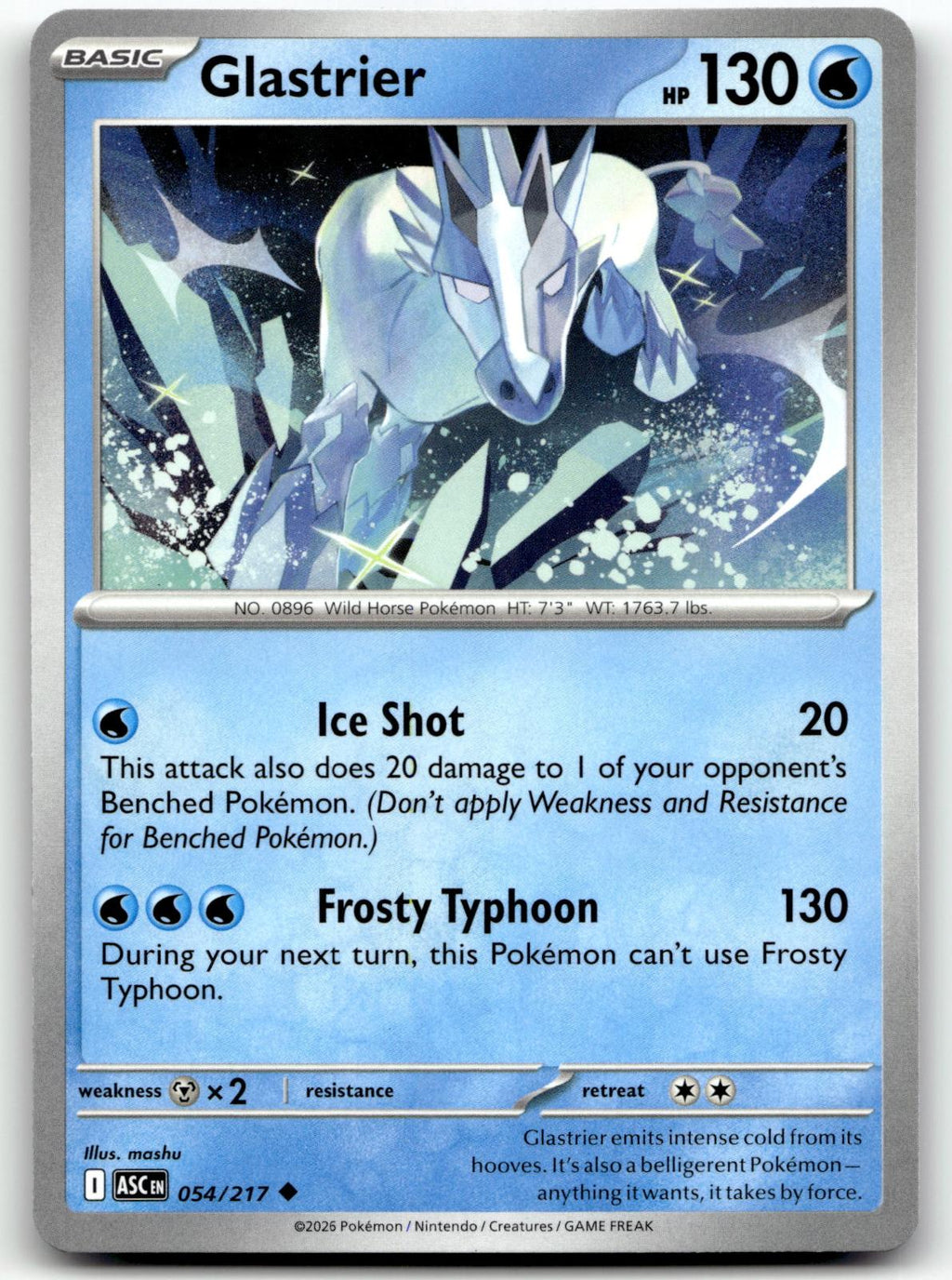 Glastrier 054/217 Uncommon Ascended Heroes Pokemon Near Mint