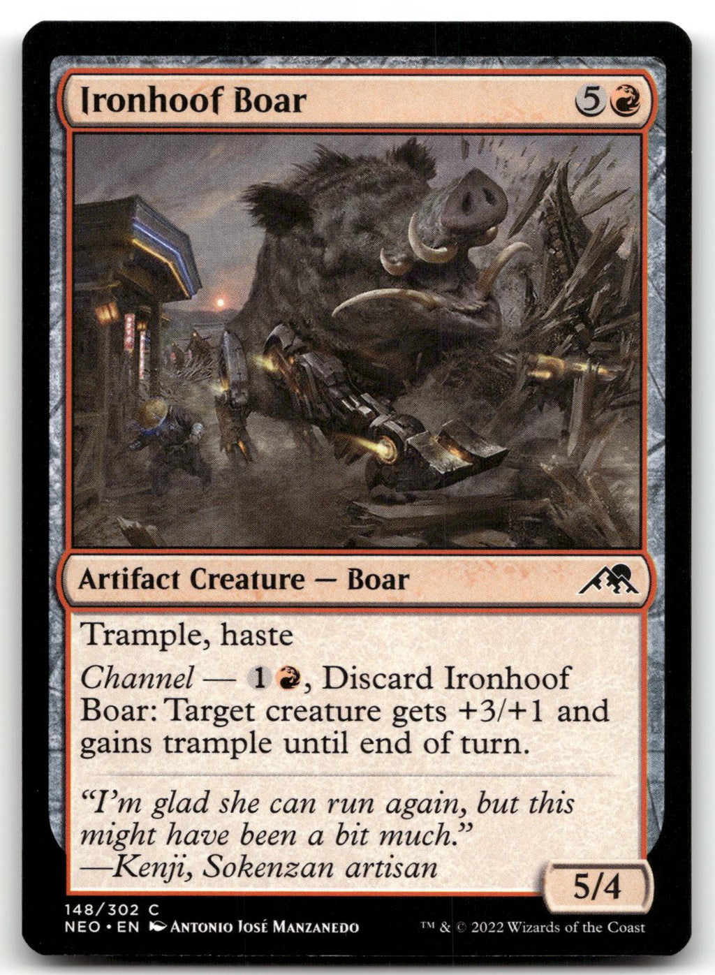 Ironhoof Boar 148 Common Kamigawa: Neon Dynasty Magic: The Gathering Near Mint