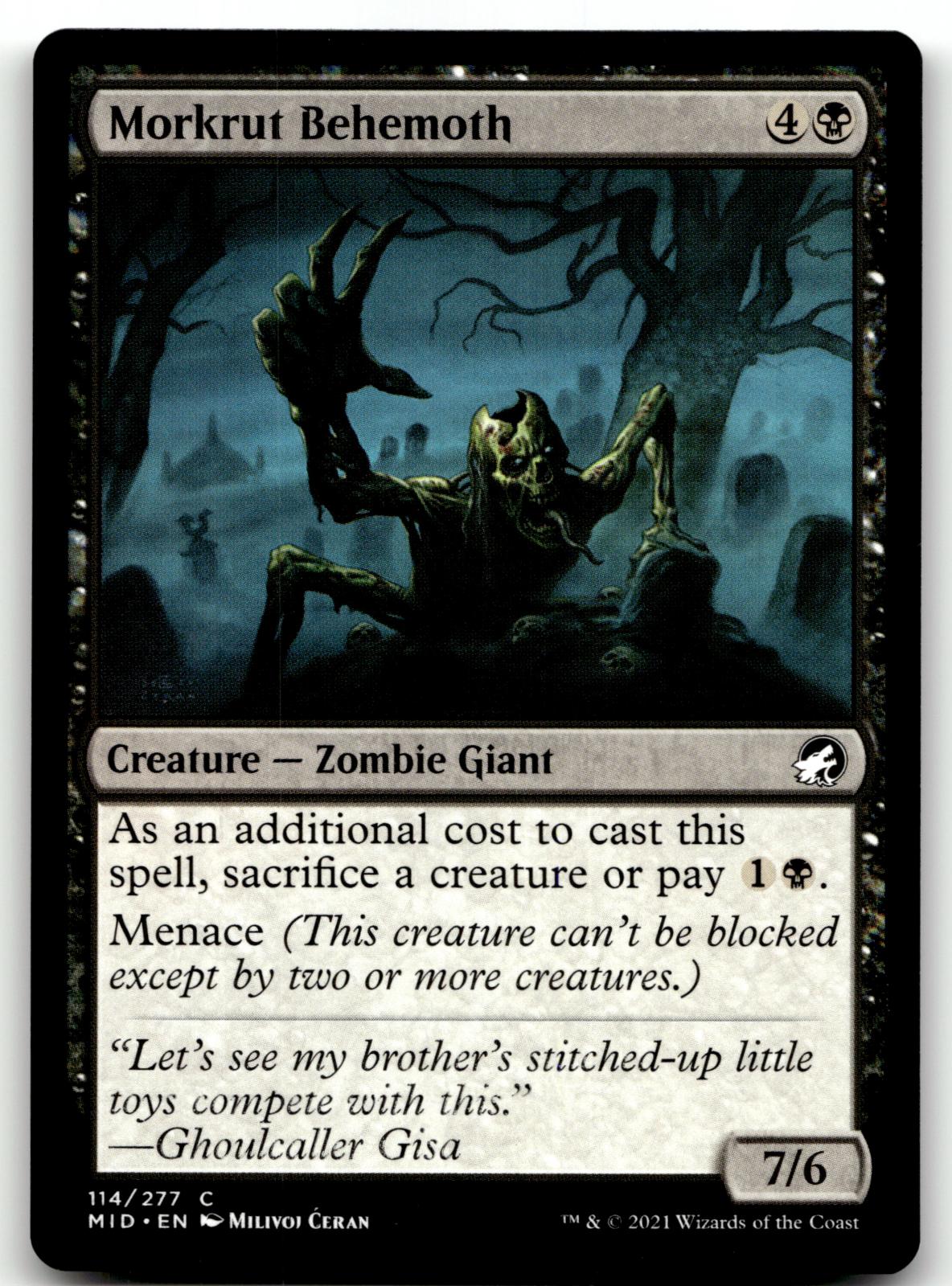 Morkrut Behemoth 114 Common Innistrad: Midnight Hunt Magic: The Gathering NM