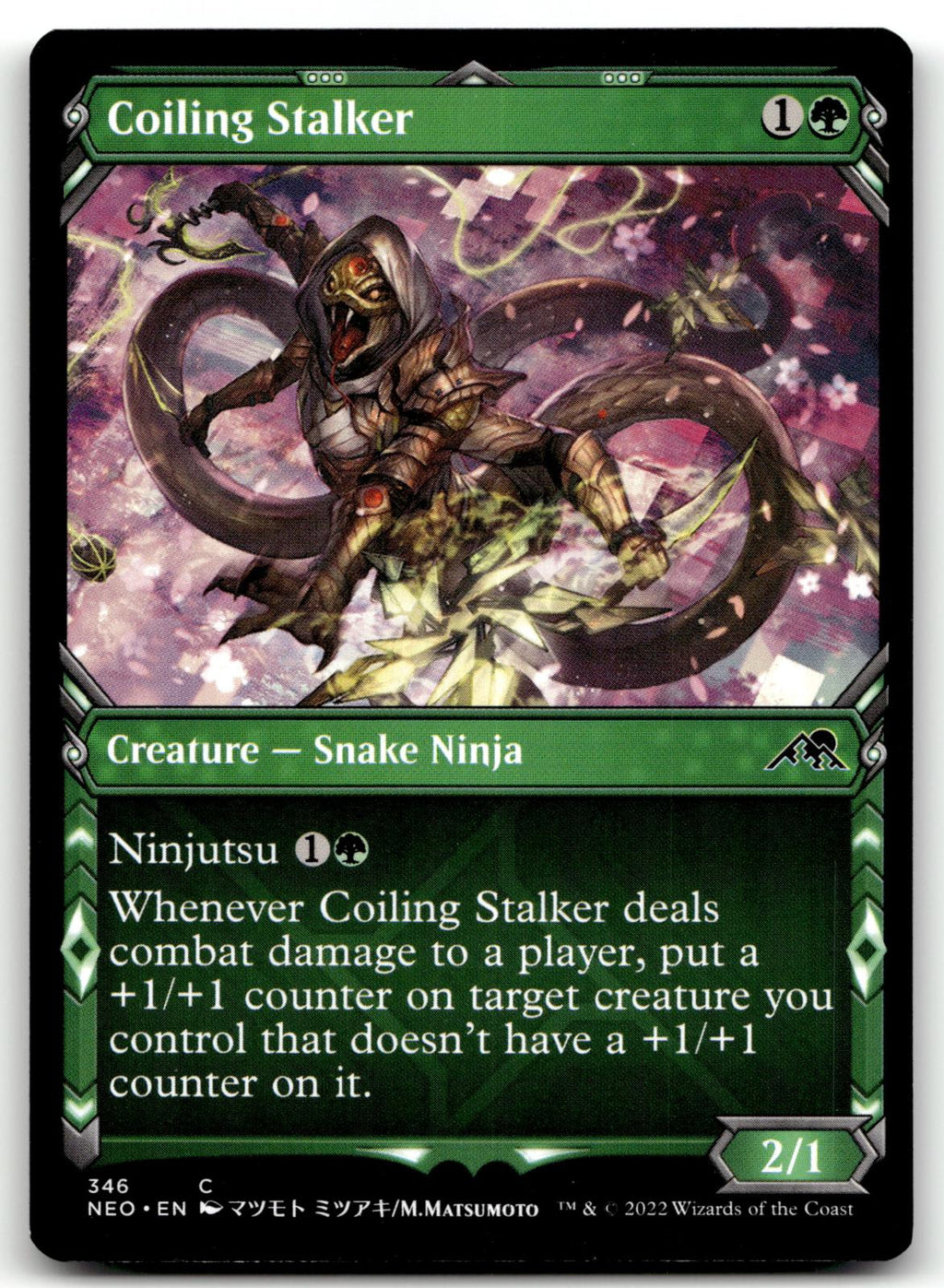 Coiling Stalker (Showcase) 346 Kamigawa: Neon Dynasty Magic: The Gathering NM