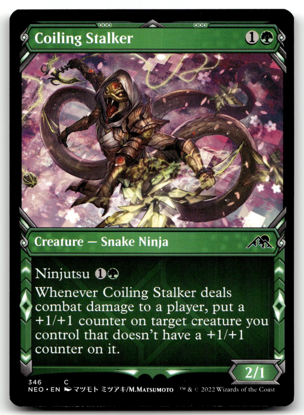 Coiling Stalker (Showcase) 346 Kamigawa: Neon Dynasty Magic: The Gathering NM