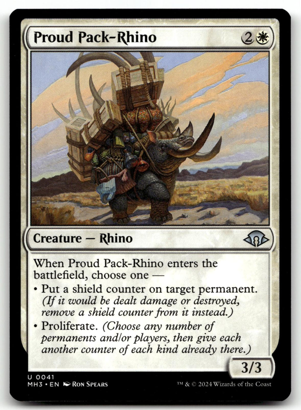 Proud Pack-Rhino 41 Uncommon Modern Horizons 3 Magic: The Gathering Near Mint