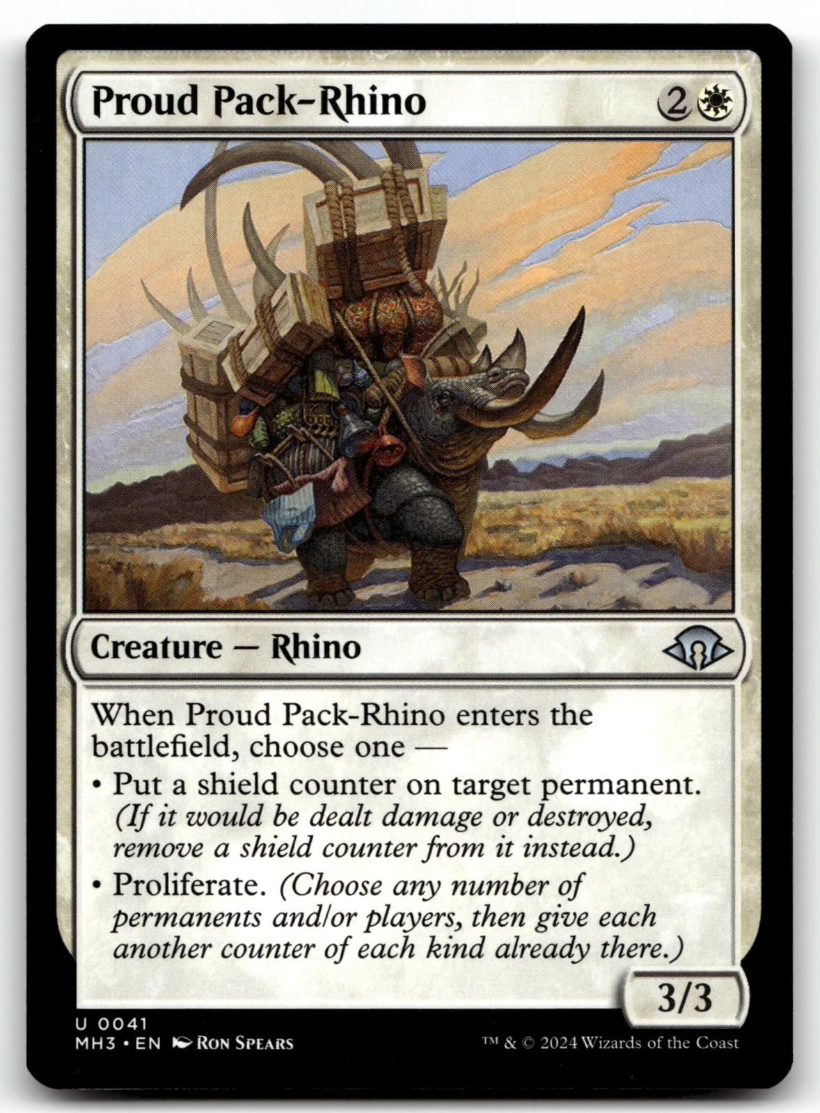 Proud Pack-Rhino 41 Uncommon Modern Horizons 3 Magic: The Gathering Near Mint