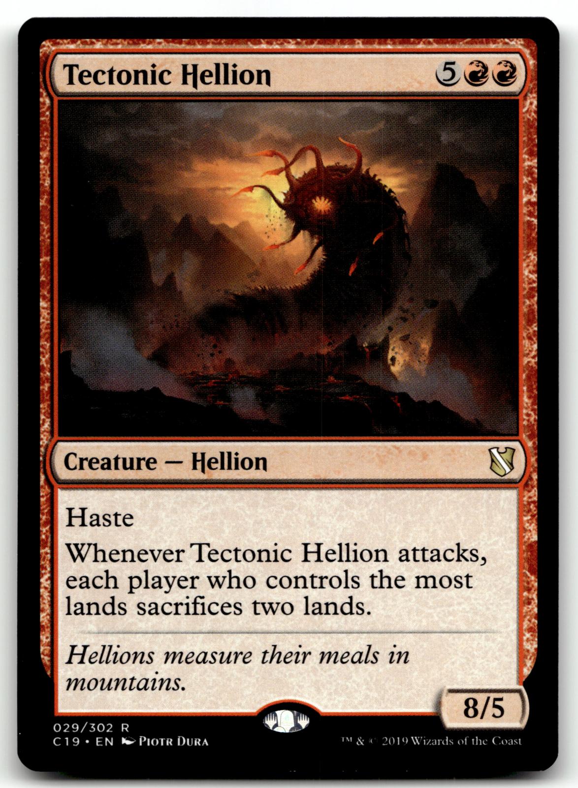 Tectonic Hellion 29 Rare Commander 2019 Magic: The Gathering Near Mint