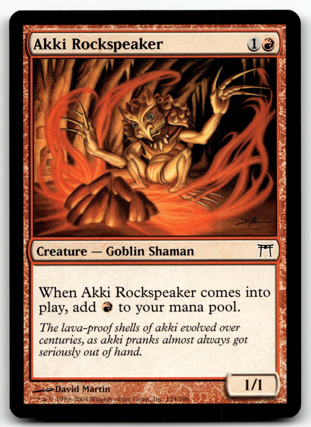 Akki Rockspeaker 154 Common Champions of Kamigawa Magic: The Gathering Near Mint
