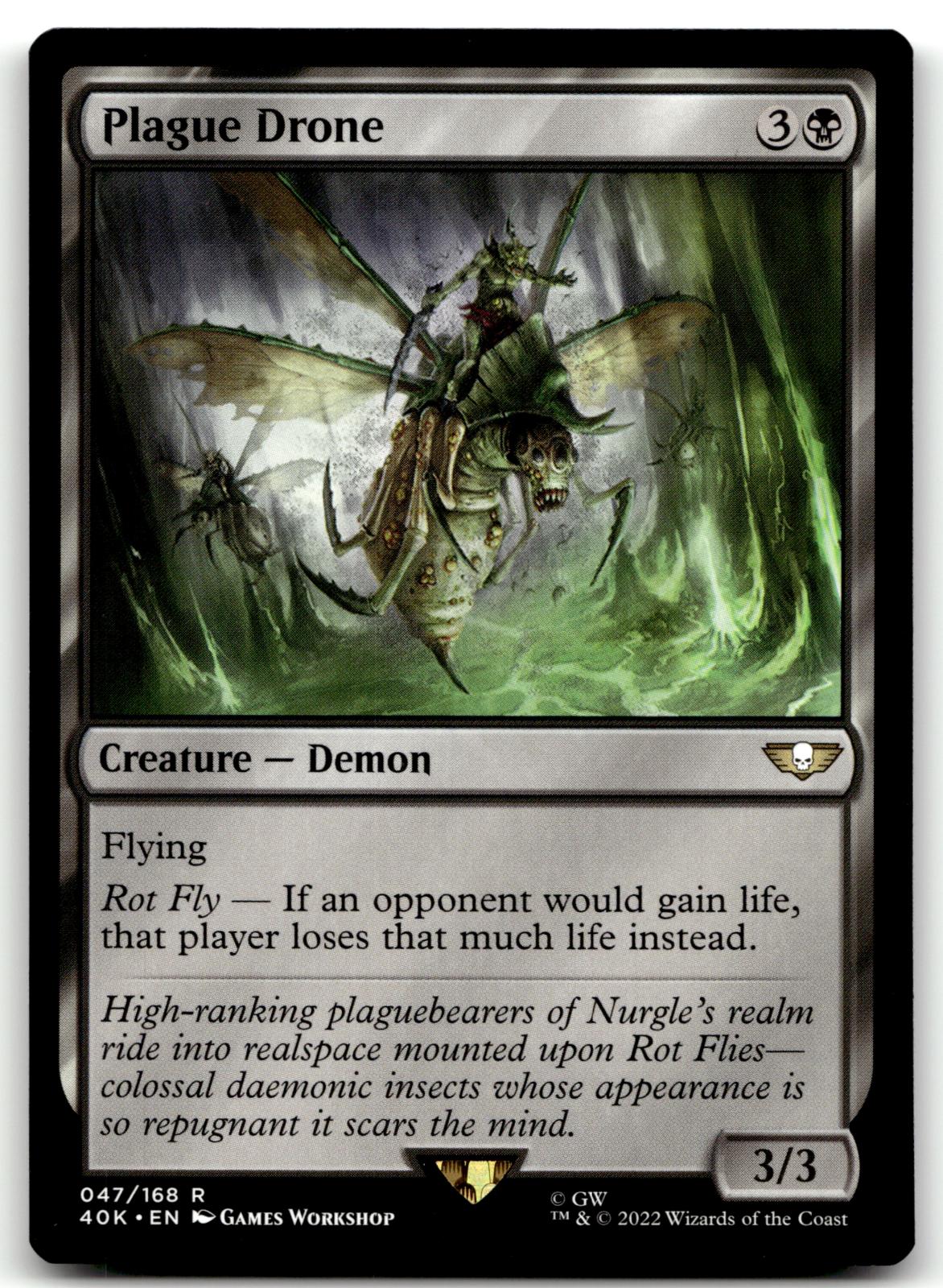 Plague Drone 47 Rare Universes Beyond: Warhammer 40,000 Magic: The Gathering NM