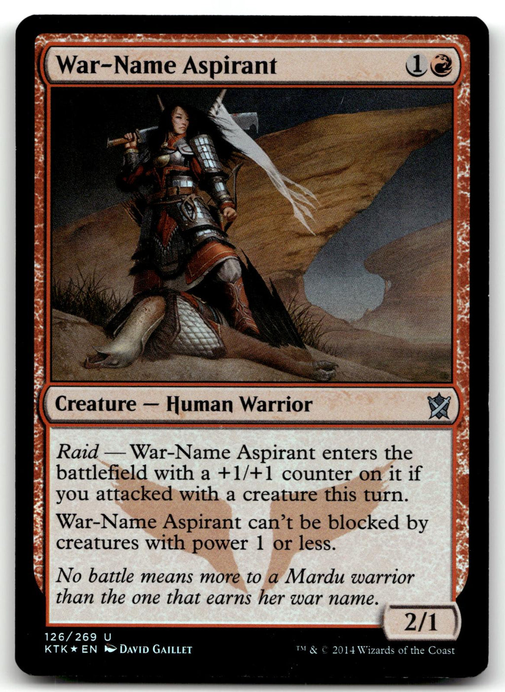 War-Name Aspirant 126 Uncommon Khans of Tarkir Magic: The Gathering Foil NM
