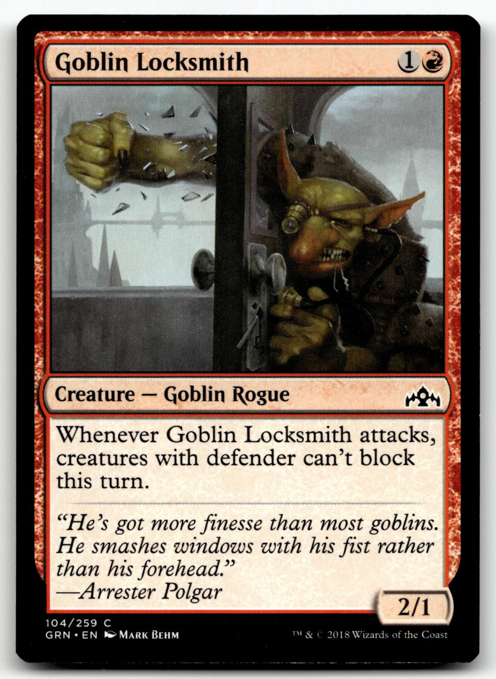 Goblin Locksmith 104 Common Guilds of Ravnica Magic: The Gathering Near Mint