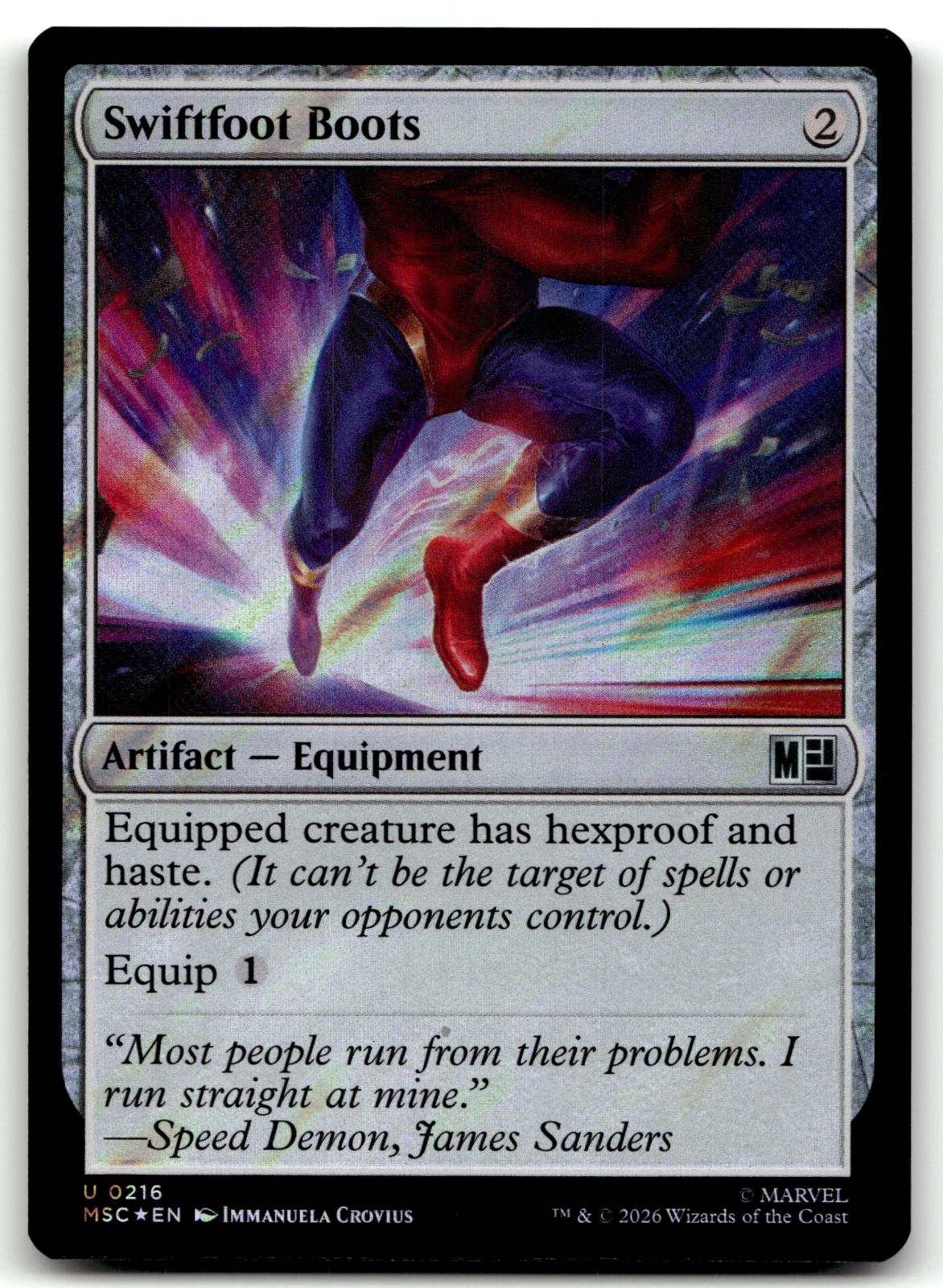 Swiftfoot Boots (Surge Foil) 216 Holo Commander: Marvel Super Heroes 