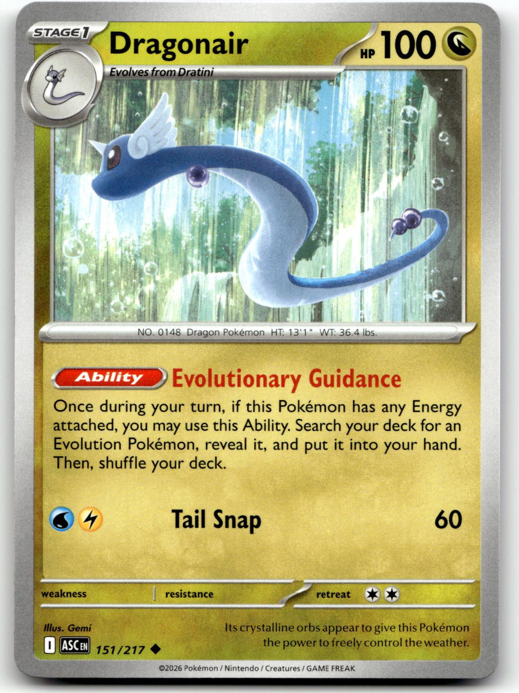 Dragonair 151/217 Uncommon Prize Pack Series Cards Pokemon Near Mint