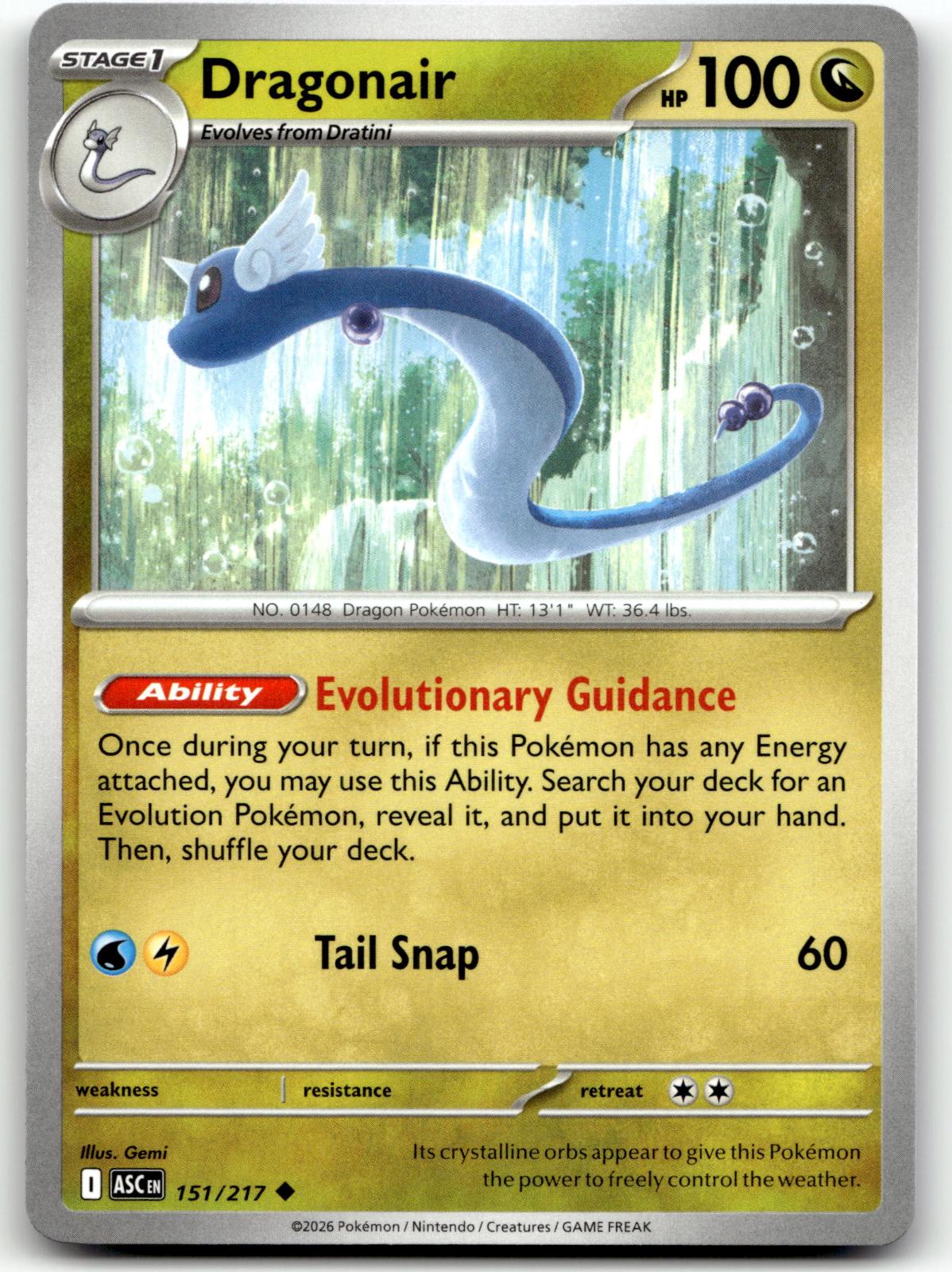 Dragonair 151/217 Uncommon Prize Pack Series Cards Pokemon Near Mint