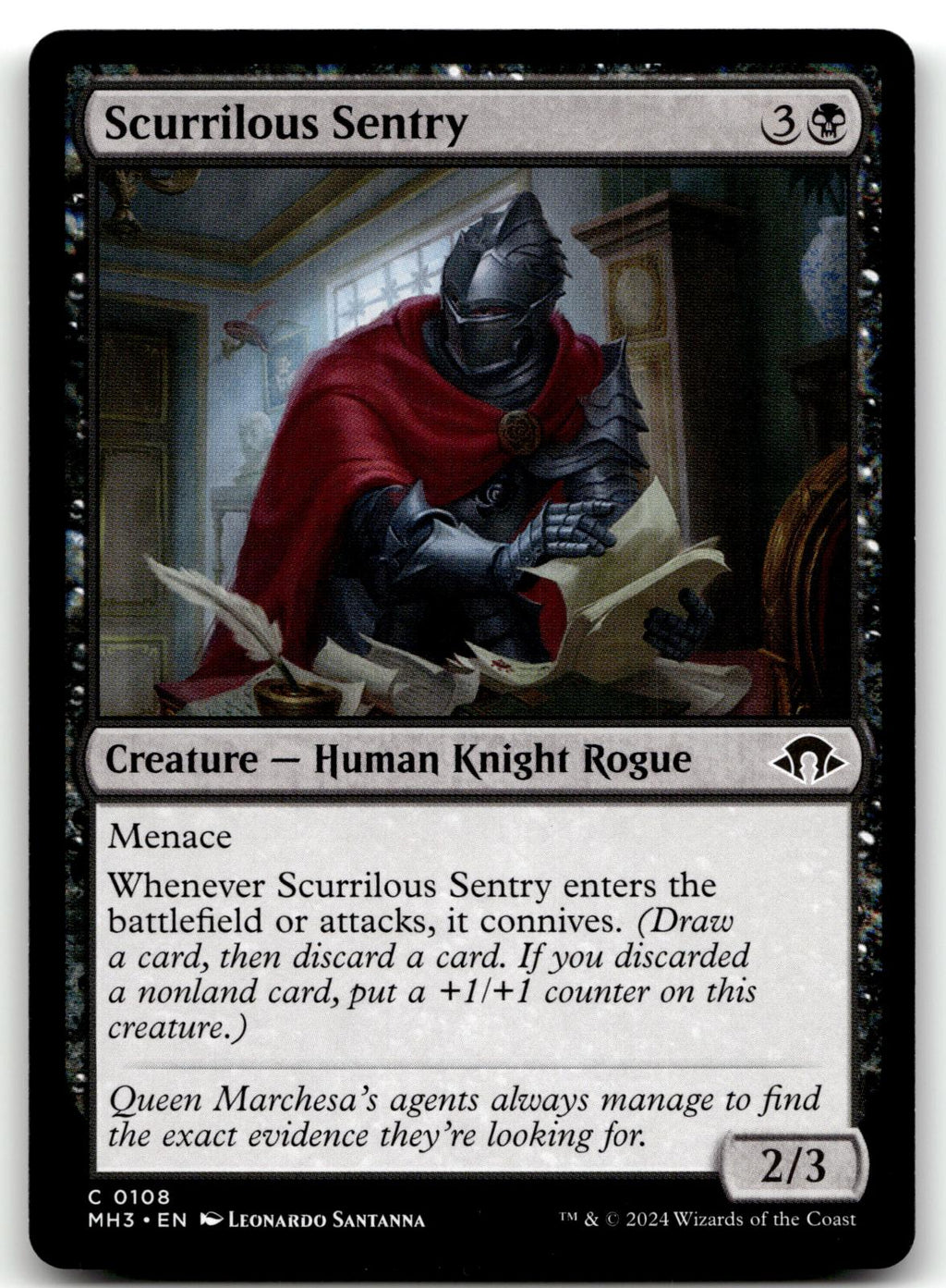 Scurrilous Sentry 108 Common Modern Horizons 3 Magic: The Gathering Near Mint
